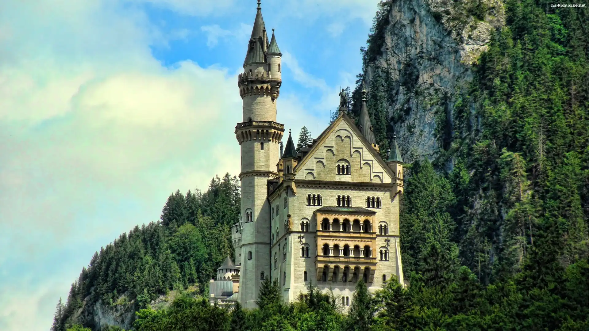 Zamek, Góry, Neuschwanstein, Skały