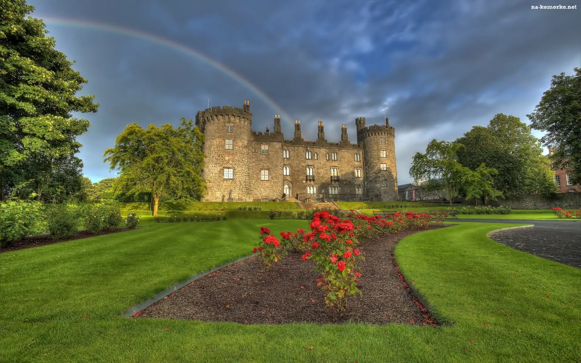 Tęcza, Zamek Kilkenny, Kilkenny Castle, Irlandia, Ogród
