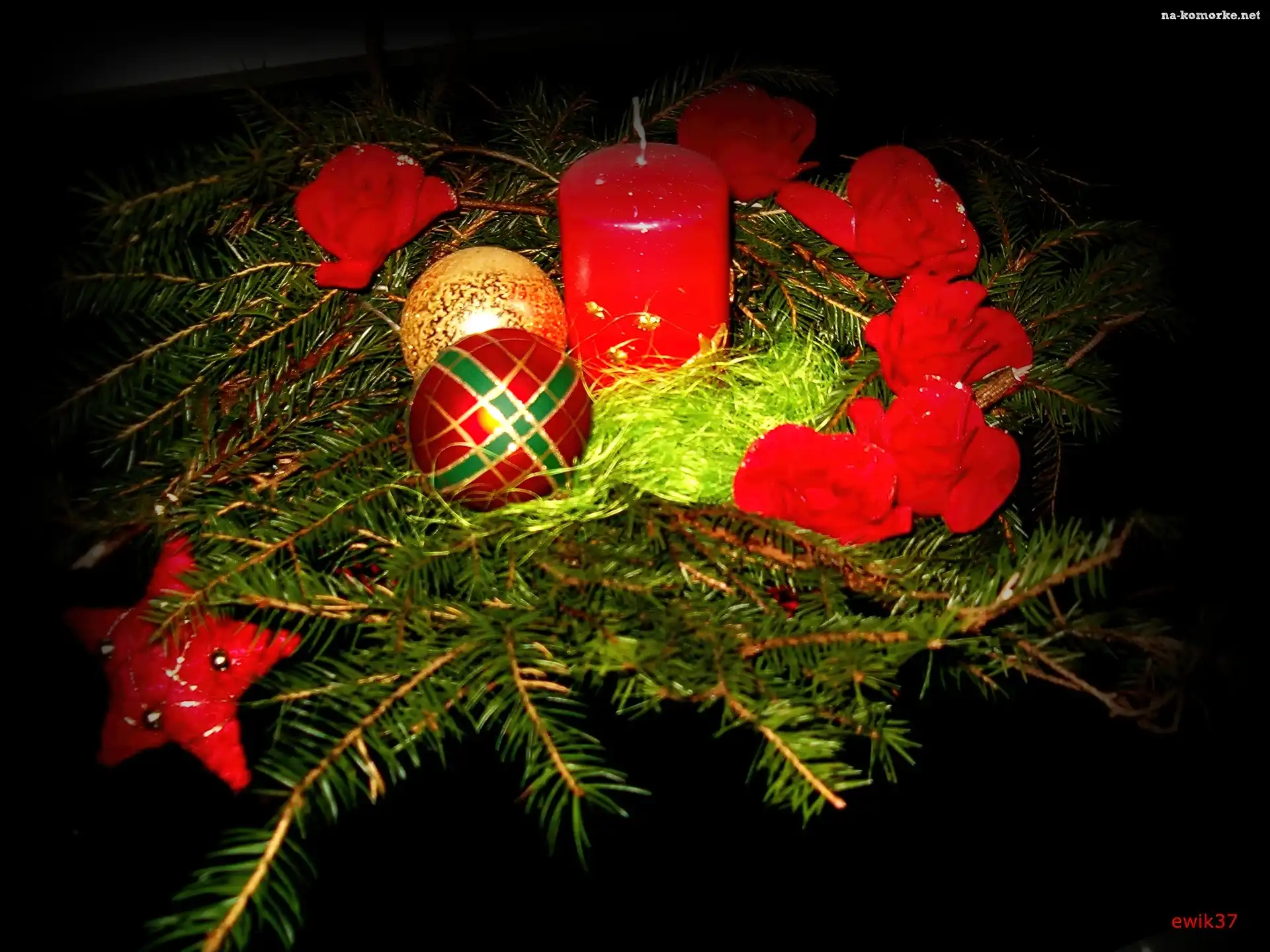 Zielone, Ozdoby, Gałęzie, Stroik