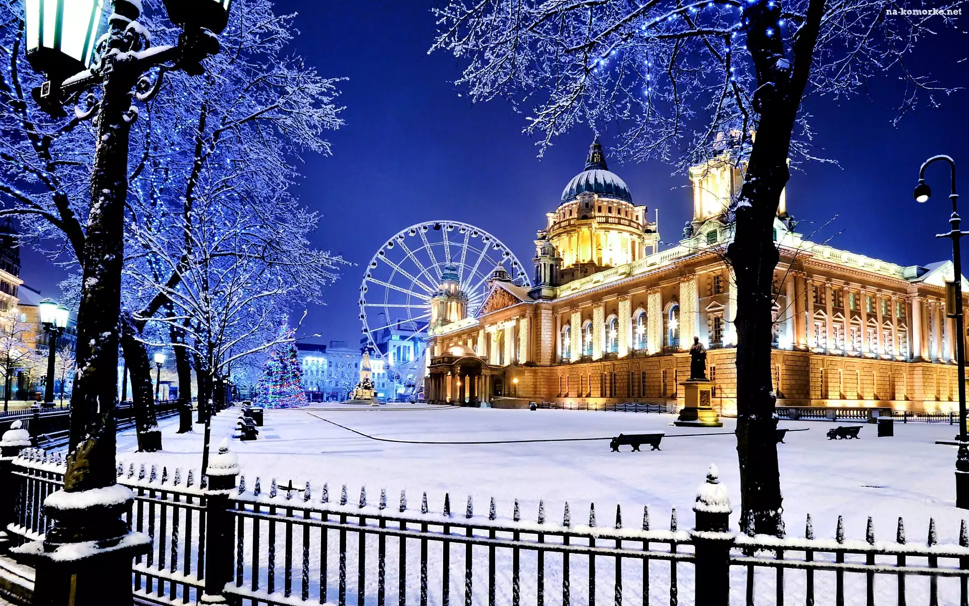 Zima, Irlandia, Belfast, Ratusz, Zabytek