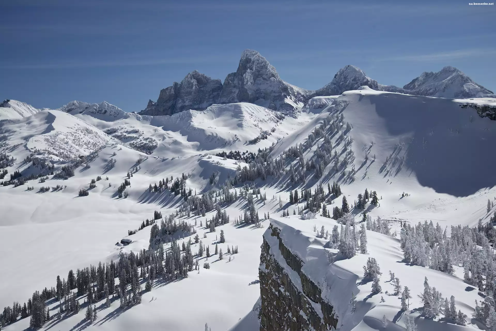 Góry, Stany Zjednoczone, Wyoming, Park Narodowy Grand Teton, Zima