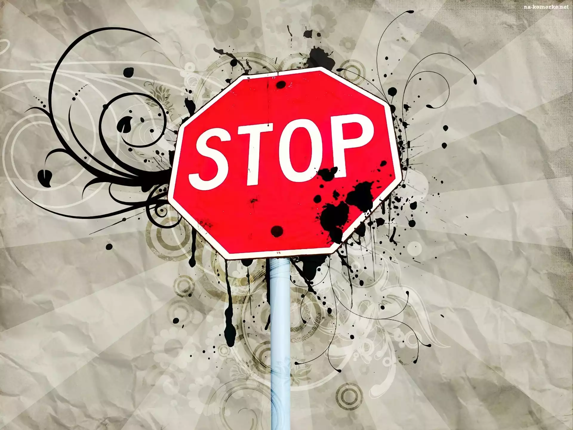 Znak Stop, Kleksy, Tekstura