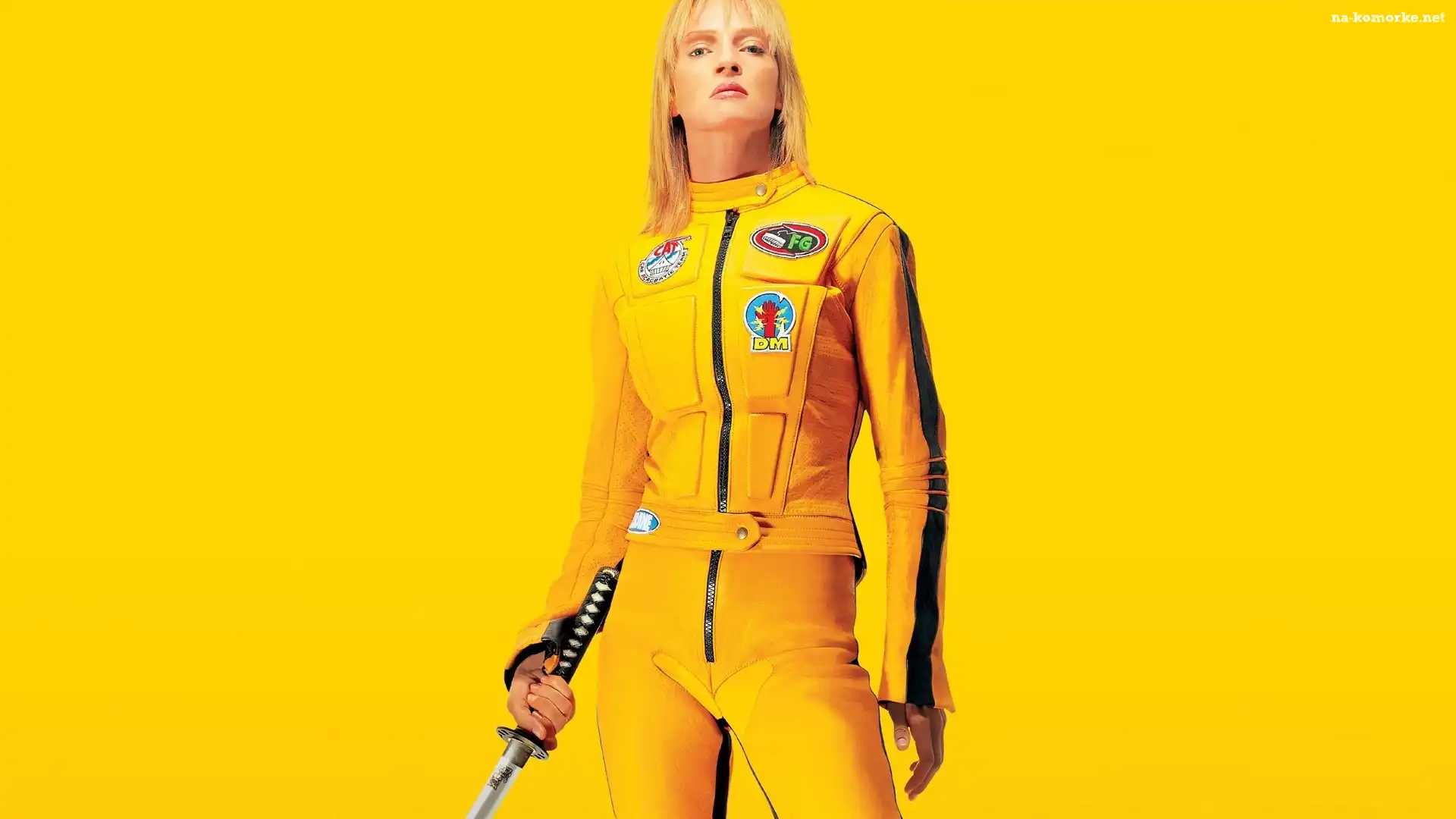 żółty, kombinezon, Uma Thurman
